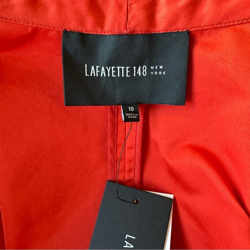 Lafayette 148 Open Front Orange-Red Collared Jacket Blazer NWT size 10 Business - Picture 8 of 11